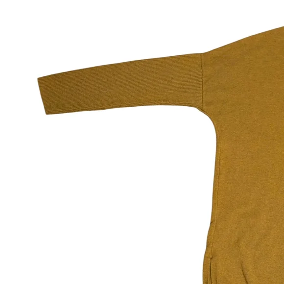 J Jill V-Neck Dolman Sleeve Mustard Silk Wool Cotton Soft Cozy Blend Sweater M - Picture 4 of 9